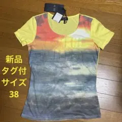 ARMANI JEANS 半袖Tシャツ イエロー系　新品タグ付　サイズ38のサムネイル