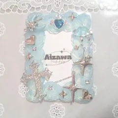 ​【50】硬質ケースデコ ホイップデコ クリスタルブルー×十字架 B8