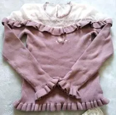 axesfemme アクシーズファム 透けデザインフリルニットPO