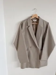 ⭐︎ほぼ新品⭐︎WEGO　チェックテーラードジャケット【フリー】ベージュブラウン系