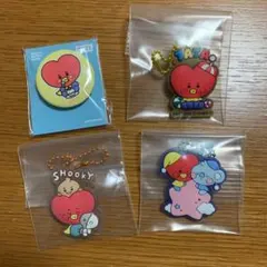 BT21  缶バッジ ラバーマスコット TATA SHOOKY KOYA セット