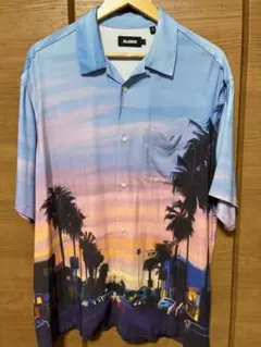 X-LARGE 20SS 総柄 開襟シャツ サンセット ヤシの木 L レーヨンのサムネイル