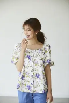 SEVEN TEN セブンテン ブラウス 川人美帆 ネイビー バイカラー - メルカリ