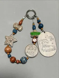 G091 ビーズストラップ 木製ビーズストラップ