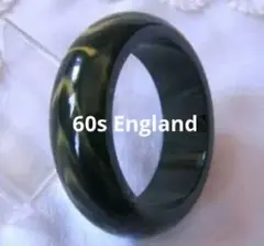 新品未使用 60sEnglandモスグリーン×マスタードイエローマーブルバングル