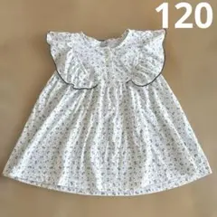 petit main フリル花柄チュニック 120 プチマイン ノースリーブ T