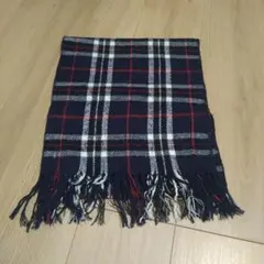 チェック柄フリンジマフラー