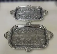 CASTING SILVER PLATED プレート2枚　昭和レトロ