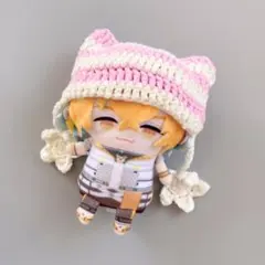 【10cm】　にじぱぺ にじぱぺっと 猫耳ニット帽 編み物 ぬい服 猫耳帽子