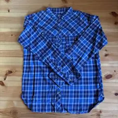 AIGLE チェックシャツ メンズM 青 長袖 エーグルのサムネイル
