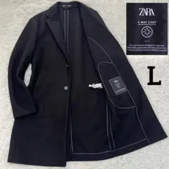 美品 現行 ZARA 4WAY COAT サイズM チェスターコート ブラック 2025年最新】ZARA メンズ チェスターコートの人気アイテム - メルカリ
