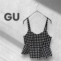 GU ジーユー S ギンガムチェック ペプラムビスチェ