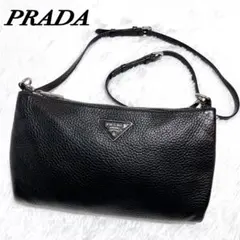 [美品] PRADA ショルダーバッグ　ヴィッテロダイノ　レザー　トライアングル