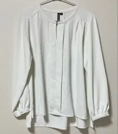 【HK WORKS LONDON】しまむら　長袖ブラウス アイボリーM