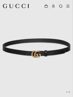GUCCI ダブルG スリムベルト 75-30 ブラック 正規品 美品保存袋付き