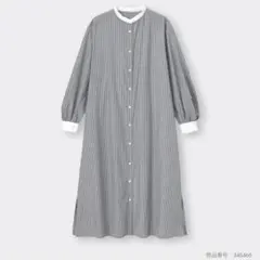 GU ジーユー　ストライプ シャツ　ワンピース ロング丈 長袖　S レディース