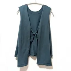 chocol raffine robe バックリボン ニットベスト グリーン Fのサムネイル