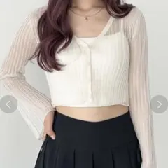 Heather シアークロップドカーディガン