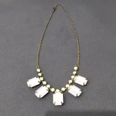 【300円商品】クリスタル風ネックレス ゴールド