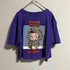 BettyBoop クロップド 半袖 Tシャツ 紫 パープル Y2K 00sのサムネイル