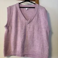 H&M ピンク　ニットベスト