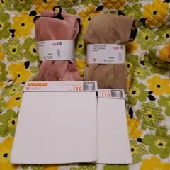 ４着set 110㎝ レギンス 10分丈 Uネック 半袖 白 新品 ユニクロ