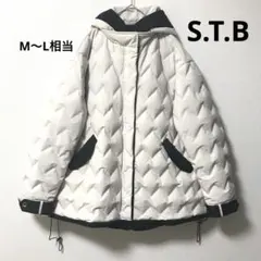 S.T.B（スターボード）白×黒 バイカラー ダウンジャケット M〜Lサイズ