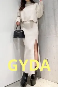 GYDA DEEPスリット ニットロングスカートライクショートパンツ