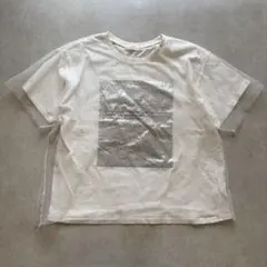 セポ cepo チュール ドッキング Tシャツ M 白 シルバー 箔プリントのサムネイル