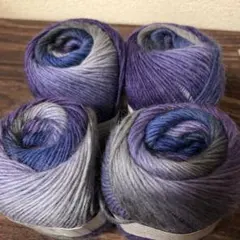 グラデーションウールヤーン4玉パープル×ブルー系