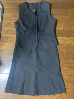 事務服 事務 制服 ベスト&スカート セット セットアップ ストライプ 11号