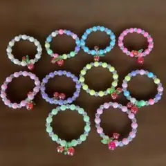 新品未使用　子供ブレスレットさくらんぼ　10本セット
