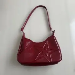 Y2K 赤の星エンボスハンドバッグ