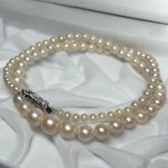照り良好 アコヤ真珠 ネックレス 8.46mm SILVER 17g ホワイト