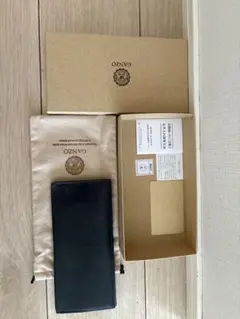 GANZO 長財布 お札専用（小銭入れ無し） ダークネイビー 牛革（日本製）のサムネイル