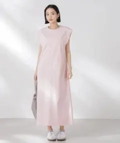 【新品タグ付き】NANO universe機能素材タックスリーブカットワンピース