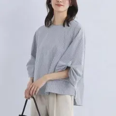 タック ボリュームスリーブ ブラウス -マシンウォッシャブル・接触冷感-