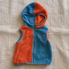 The North Face フリースベスト オレンジ・水色