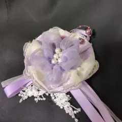 コサージュ✩淡いパープル✩ハンドメイド①