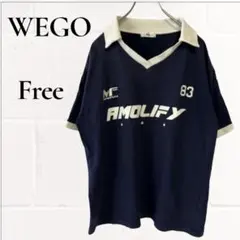 WEGO ウィゴー ゲームシャツ 風 ポロシャツ ネイビー フリーサイズ 半袖のサムネイル