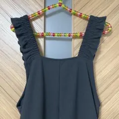 【最終セール！】ワールド　ドレスキップ　肩フリル　オールインワン　M 黒のサムネイル