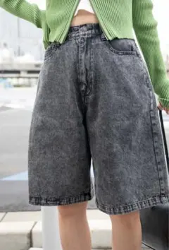 WEGO ヴィンテージウォッシュデニムハーフパンツのサムネイル