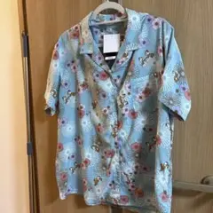 チップとデール フラワープリント アロハシャツ LL