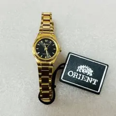 ORIENT ゴールド×ブラック　クォーツレディース腕時計　URL045UB