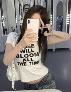 レディース 半袖 プリントTシャツ ロゴ Sサイズ