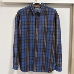 ST. JOHN'S BAY(セントジョンズベイ) 青系チェックネルシャツ L