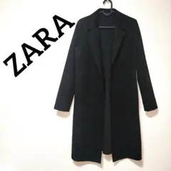 ✨️限定SALE✨️ZARAザラ 黒 スエード風 ロングコートXS薄手