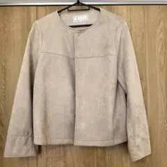 【美品】ロペピクニック ROPEPICNIC　ノーカラージャケット ベージュ