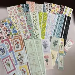 ①花柄　マスキングテープ　長め　25種50枚