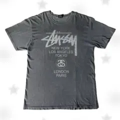 STUSSY ステューシー ワールドツアー Tシャツ L グレーのサムネイル